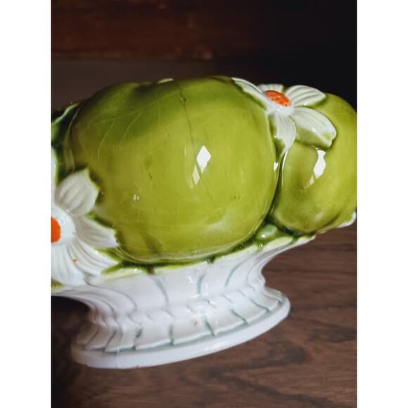 Vintage 1967 MCM Inarco Daisy And Apple Cookie Jar Canister E-2862 Retro/ NO LID - Picture 7 of 7